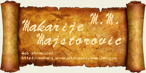 Makarije Majstorović vizit kartica